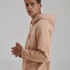 Clothing TEN C | Garment Dyed Jumper Hoodie Pink Apricot