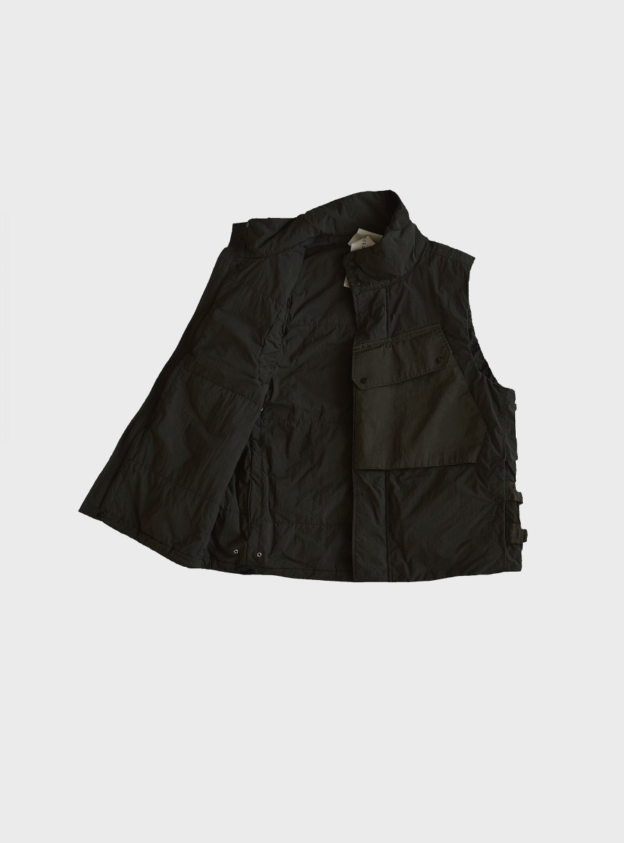 Clothing TEN C | Mid Layer Vest Green Lizard