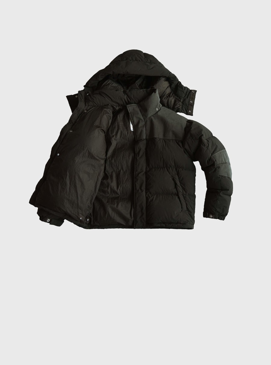 Clothing TEN C | Aspen Combo Down Jacket Green Lizard