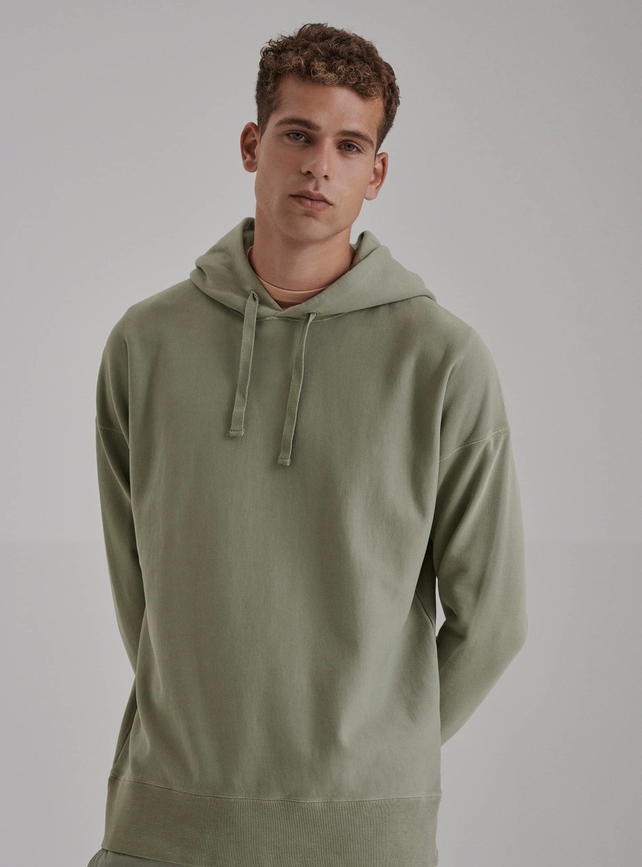 Clothing TEN C | Garment Dyed Old Chic Hoodie Green Sage