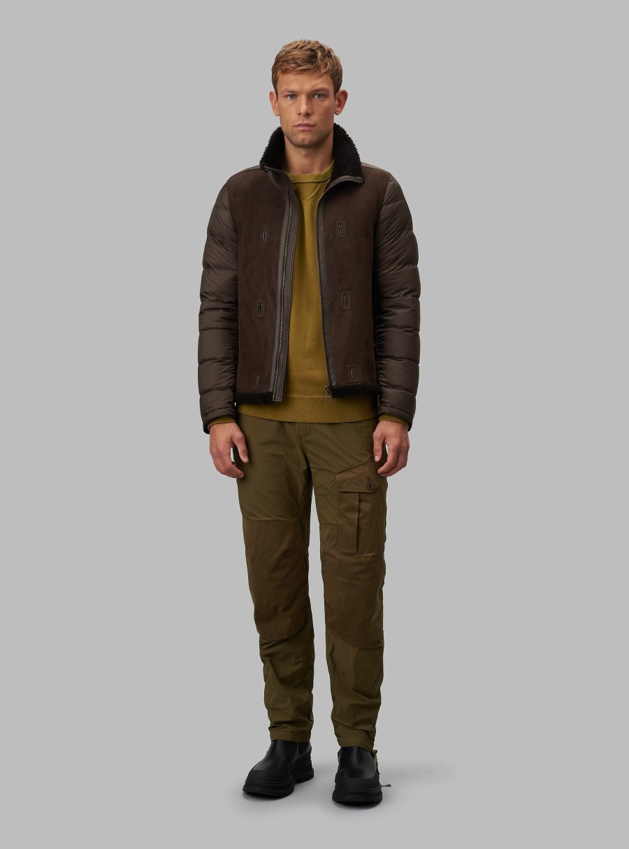 Clothing TEN C | Shearling Nylon Liner Green Lizard