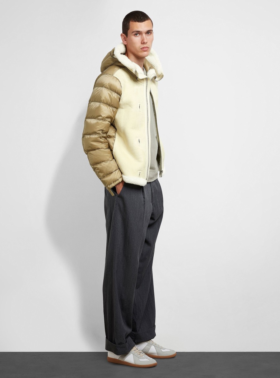 Clothing TEN C | Hooded Shearling Liner Light Kaki