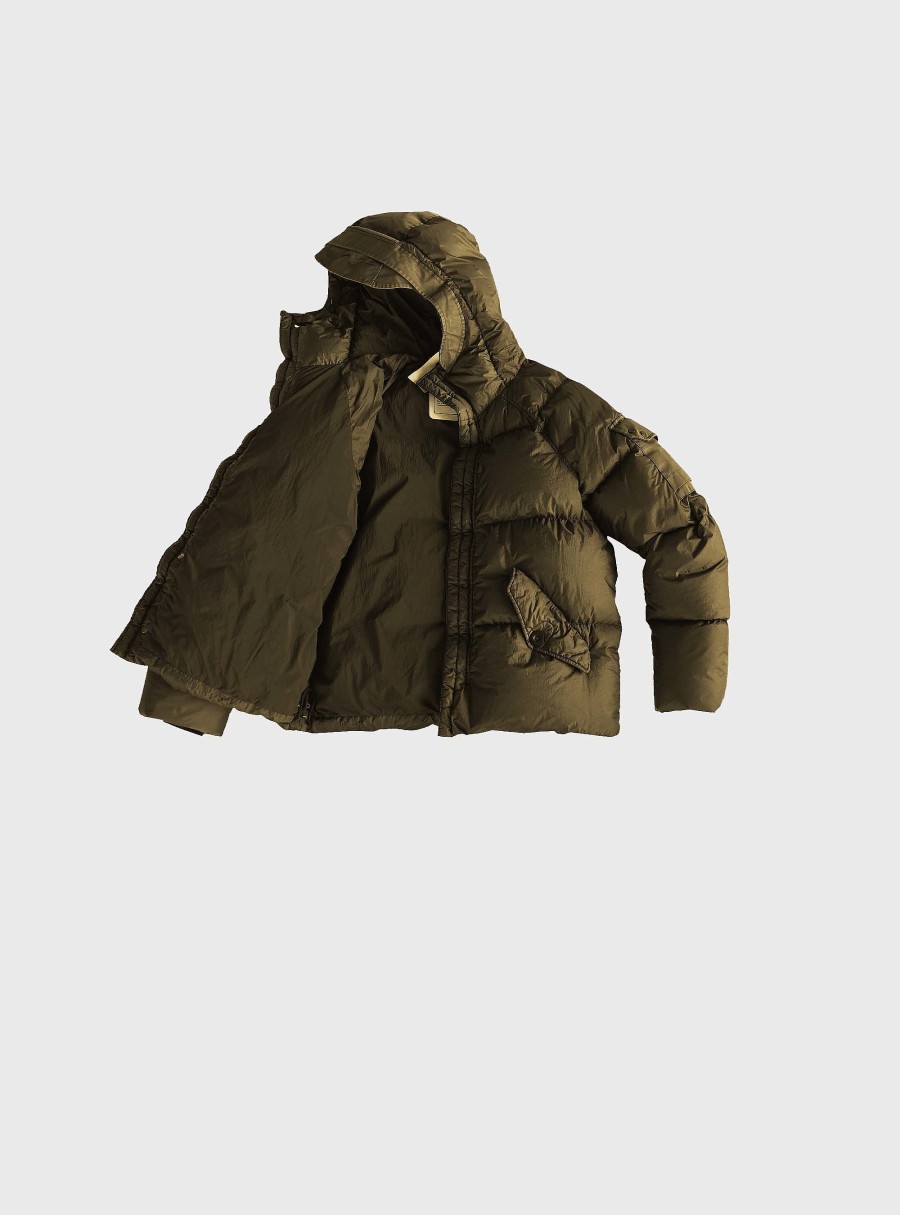 Clothing TEN C | Iced Combo Down Jacket Green Lizard