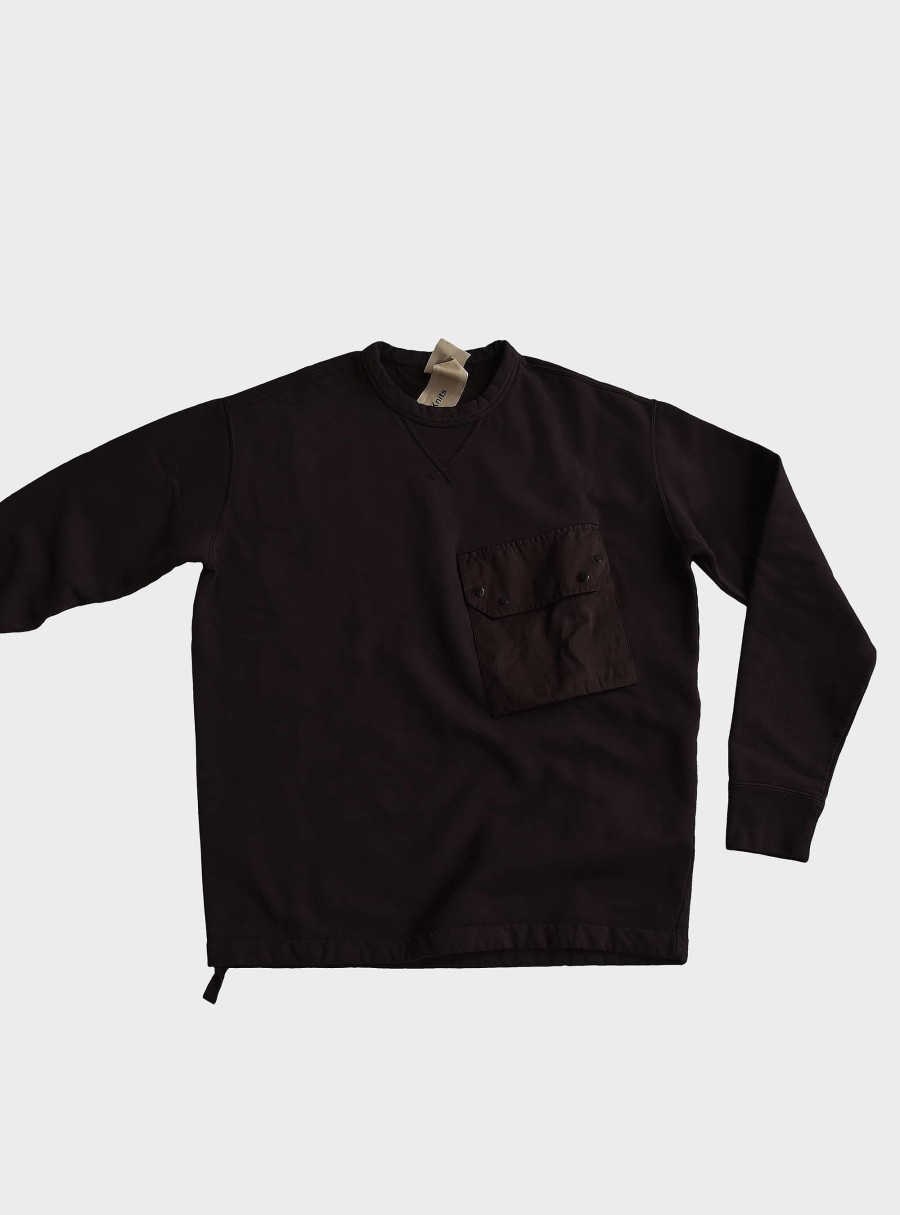 Clothing TEN C | Garment Dyed Crewneck Sweatshirt Meteor