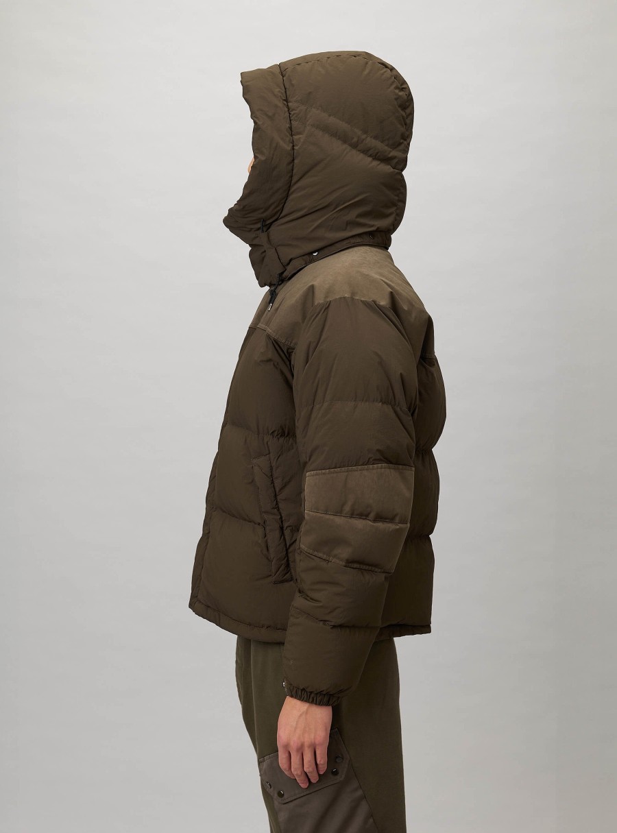 Clothing TEN C | Aspen Combo Down Jacket Green Lizard