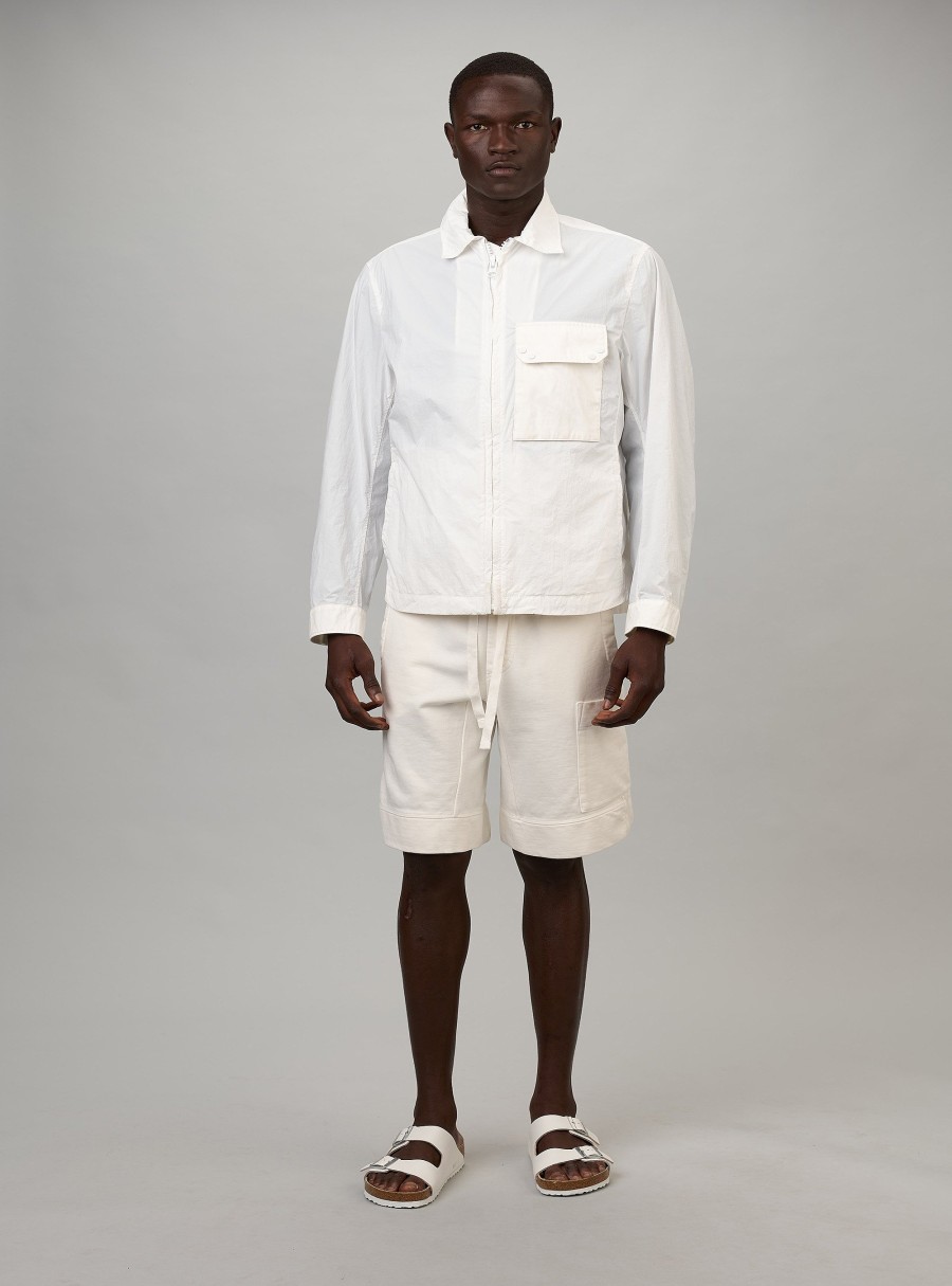 Clothing TEN C | Pocket Zip-Up Overshirt White