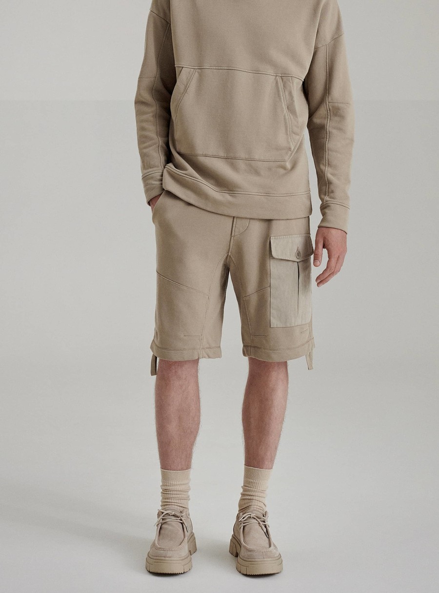 Clothing TEN C | Garment Dyed Fleece Shorts Pale Taupe