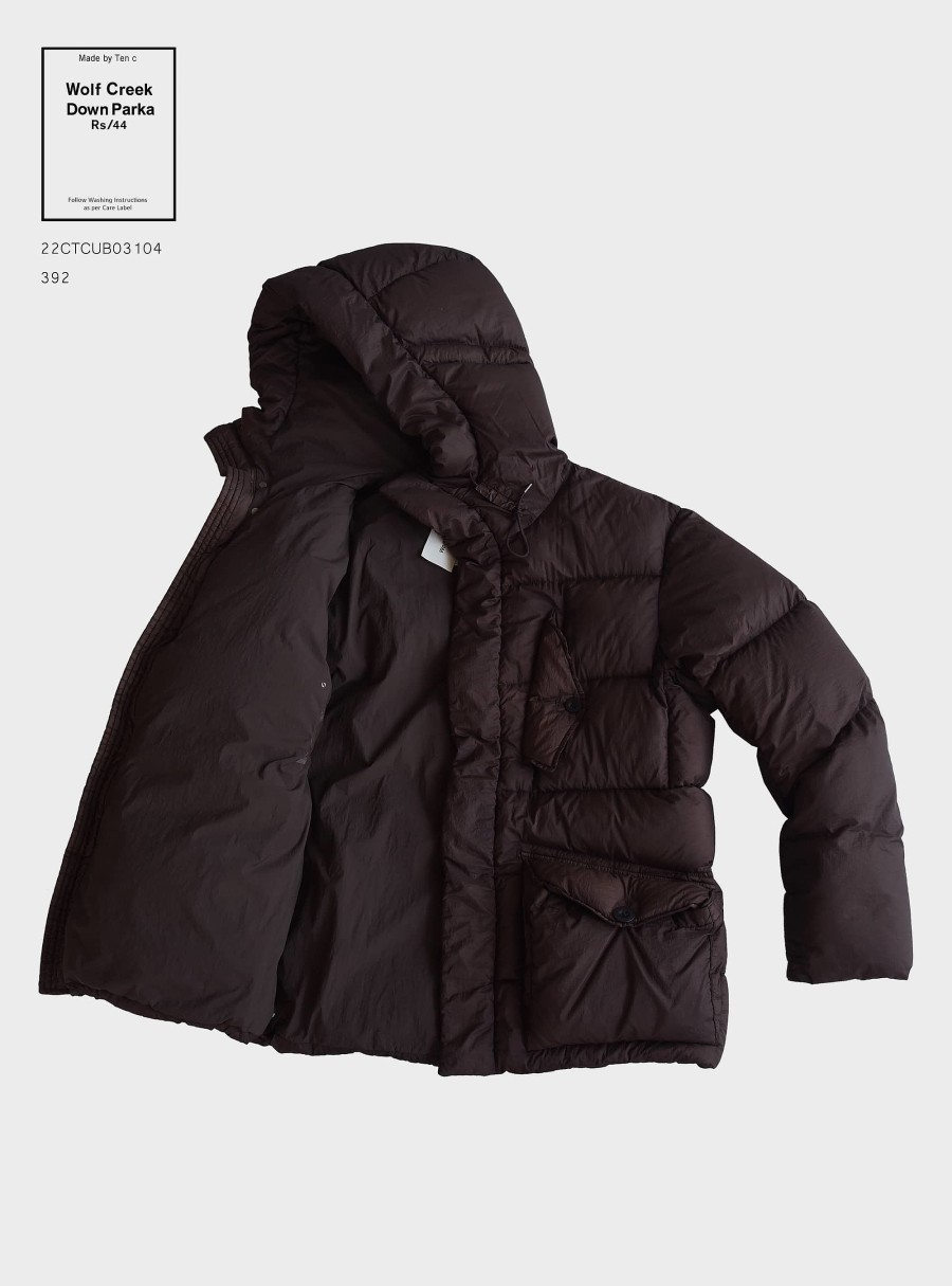 Clothing TEN C | Wolf Creek Down Parka Black Coffee