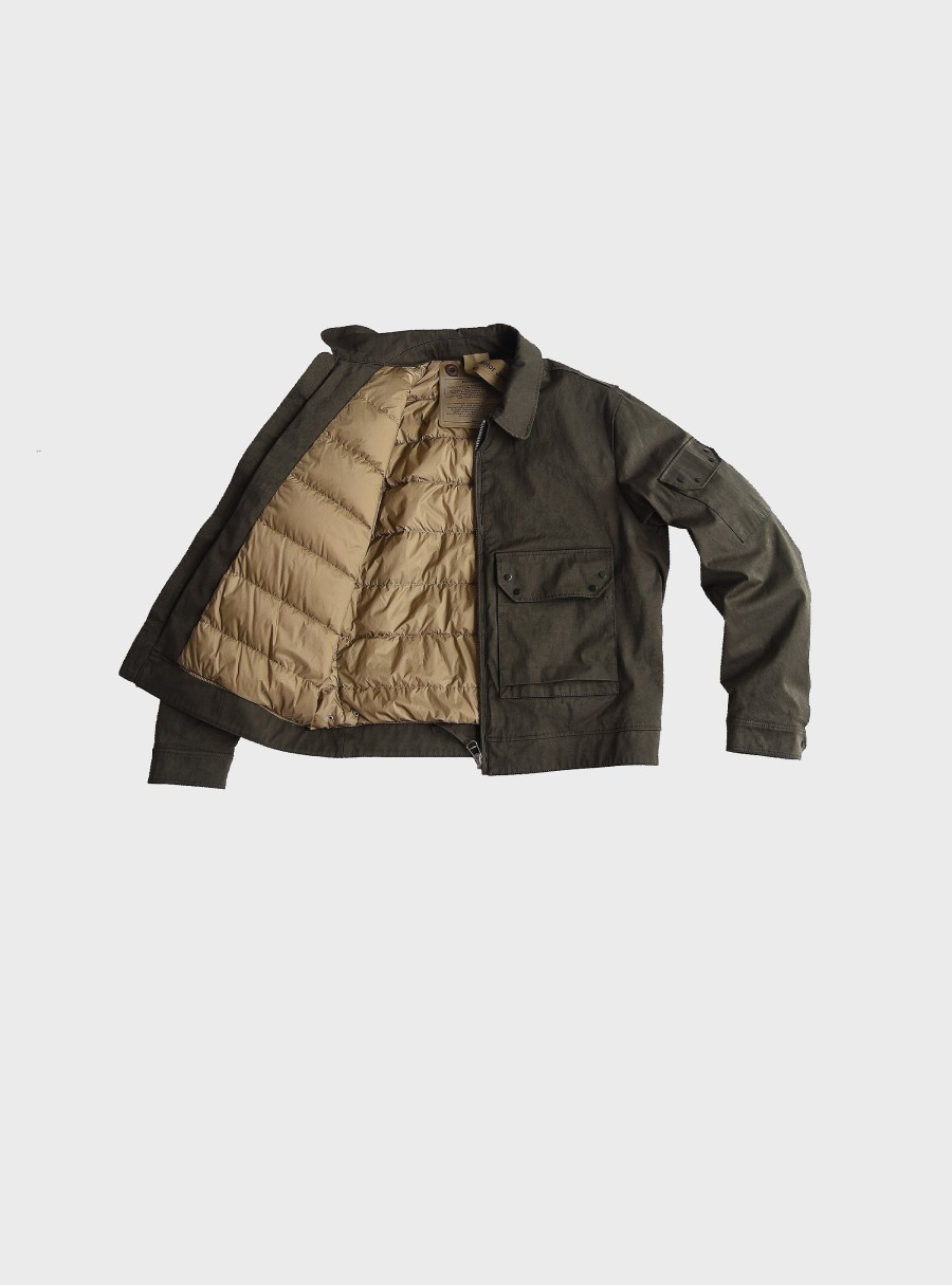 Clothing TEN C | Aviator Jacket Green Lizard