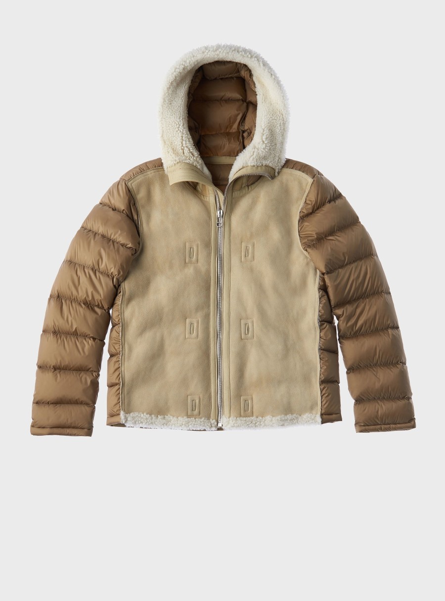 Clothing TEN C | Hooded Shearling Liner Light Kaki