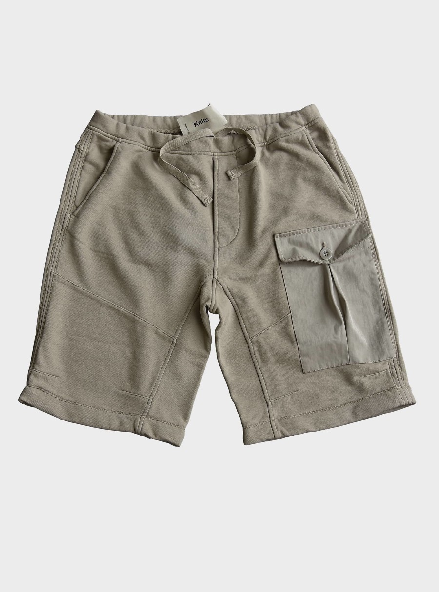 Clothing TEN C | Garment Dyed Fleece Shorts Pale Taupe